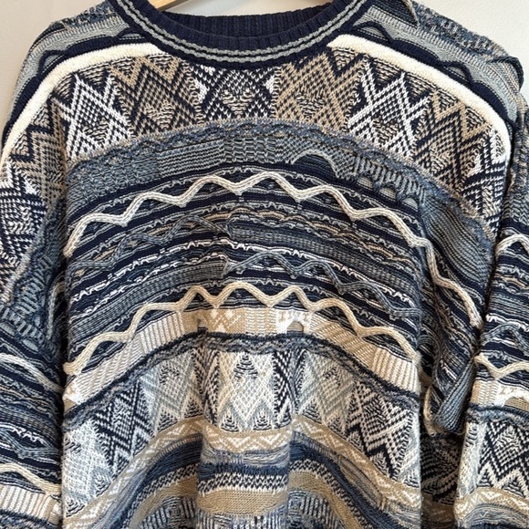 Vintage Conte di Milano 3D Knit Sweater SZ L - Picture 2 of 6